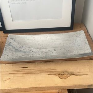 Pewter looking square decorative tray